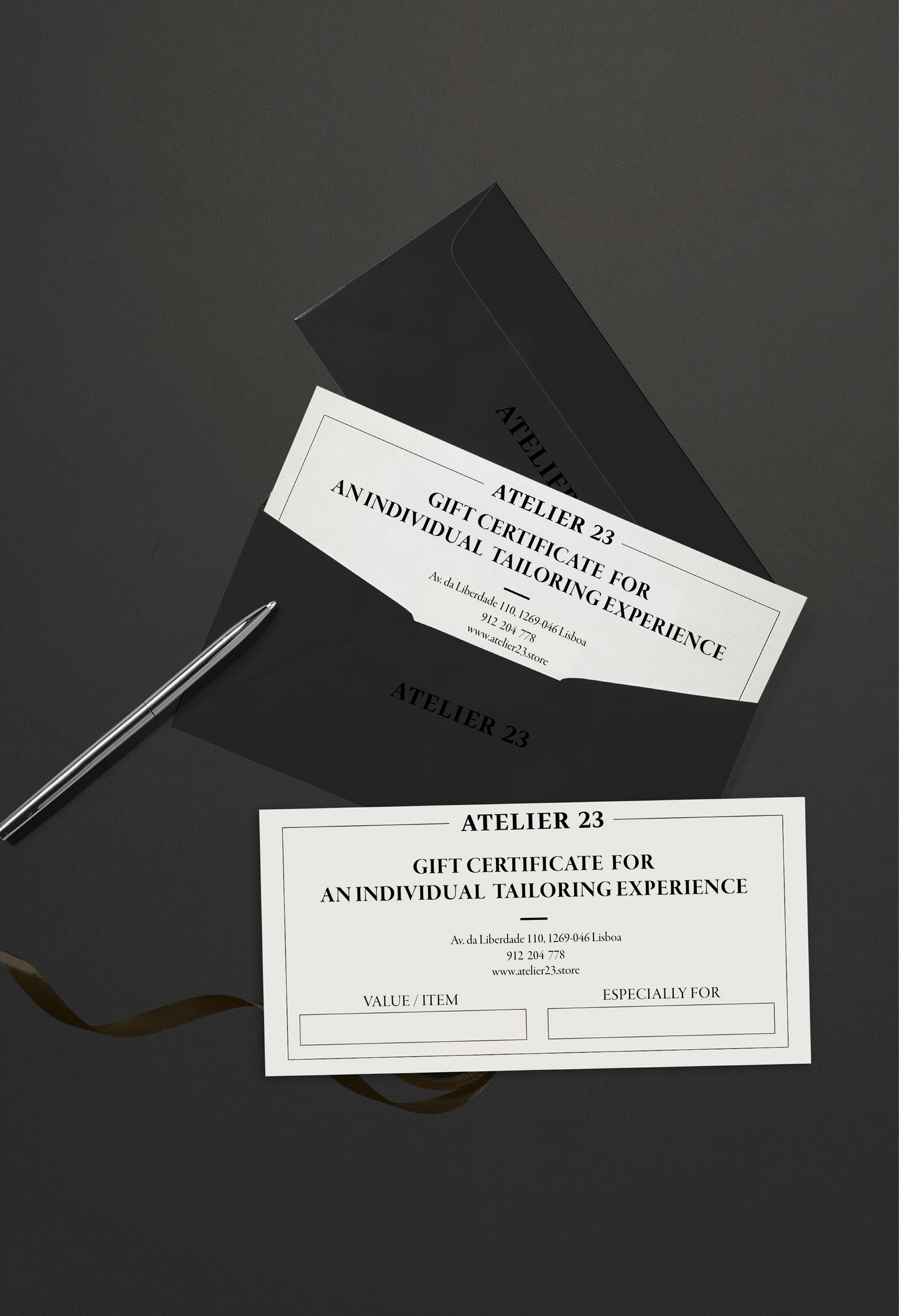 ATELIER 23 gift card — luxury menswear Lisbon