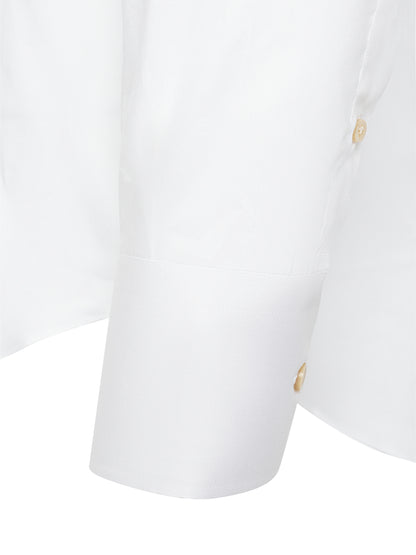 Collar and cuff detail on ATELIER 23 white dress shirt — luxury finish