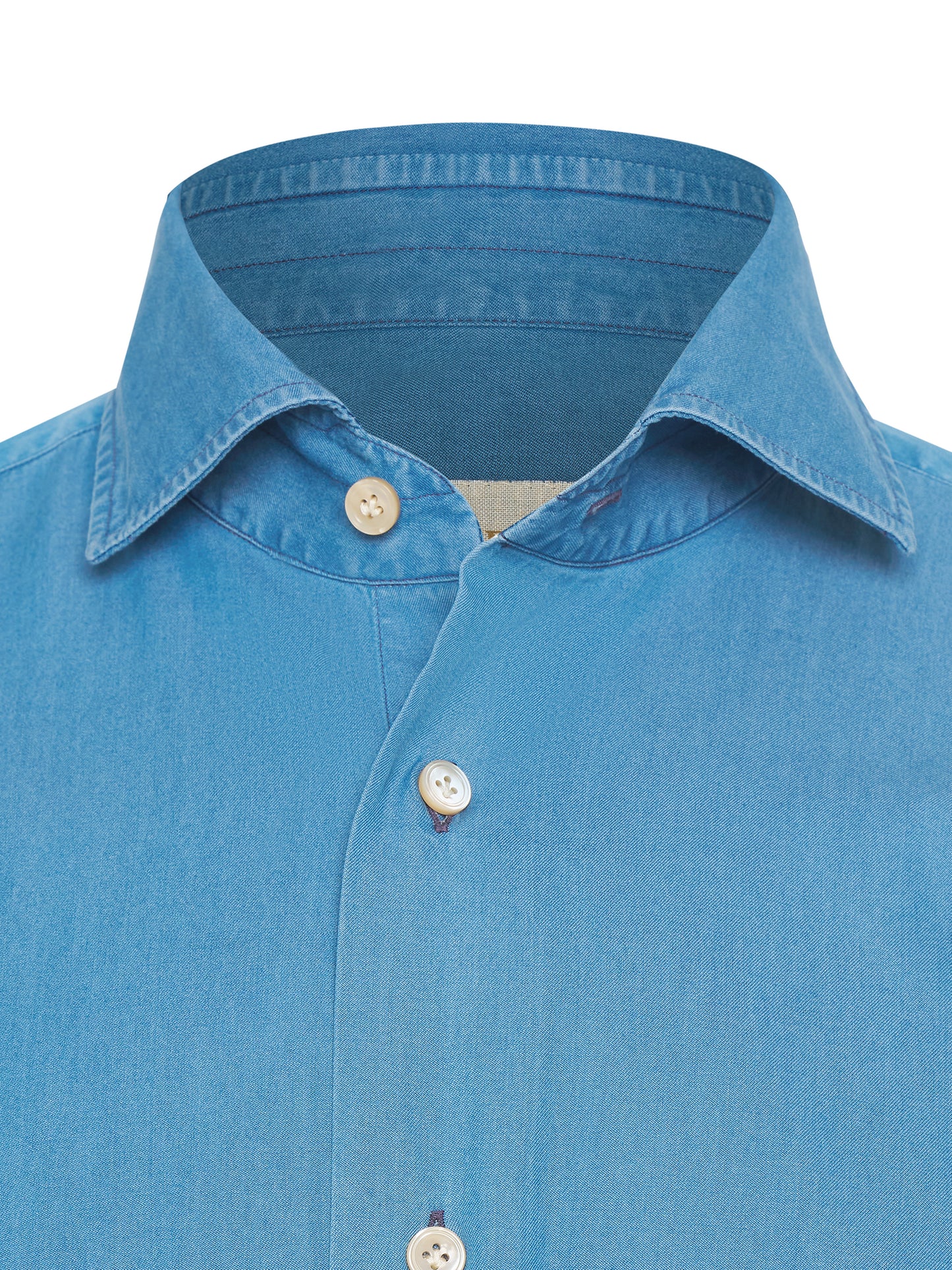 Front view of ATELIER 23 denim shirt — premium luxury denim
