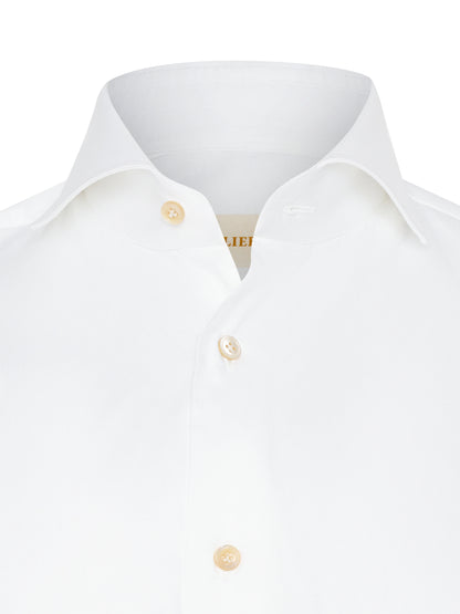 Front view of ATELIER 23 white dress shirt — premium cotton