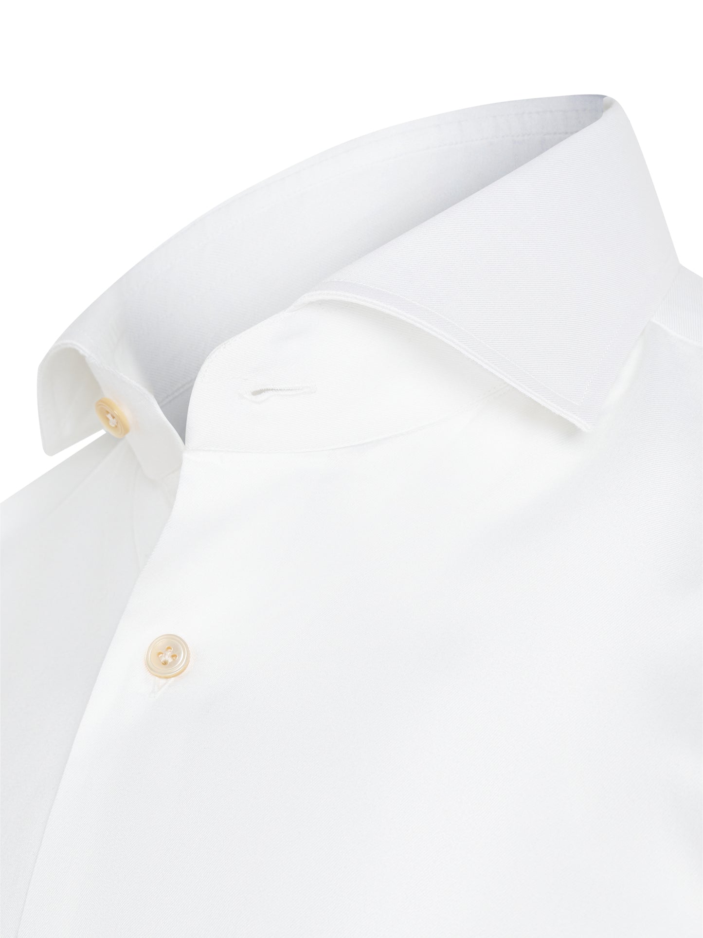Model wearing ATELIER 23 white dress shirt — refined classic look