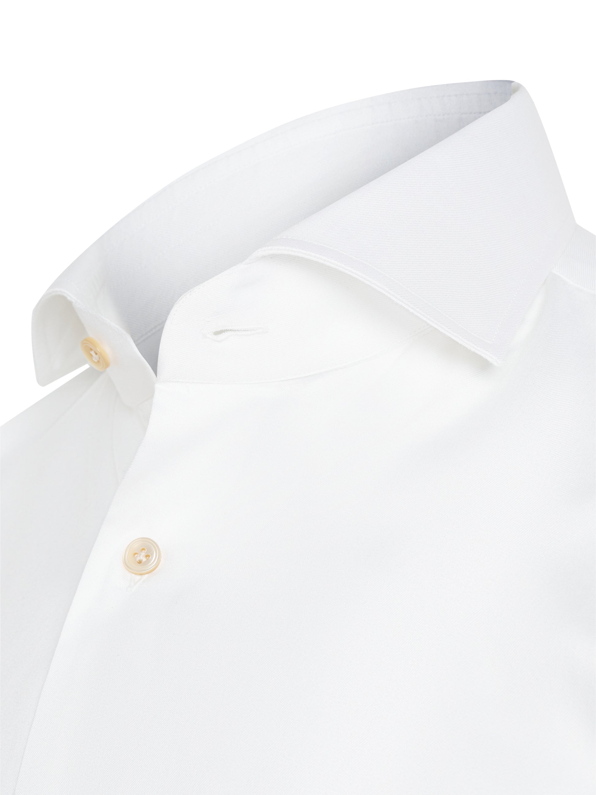 Model wearing ATELIER 23 white dress shirt — refined classic look