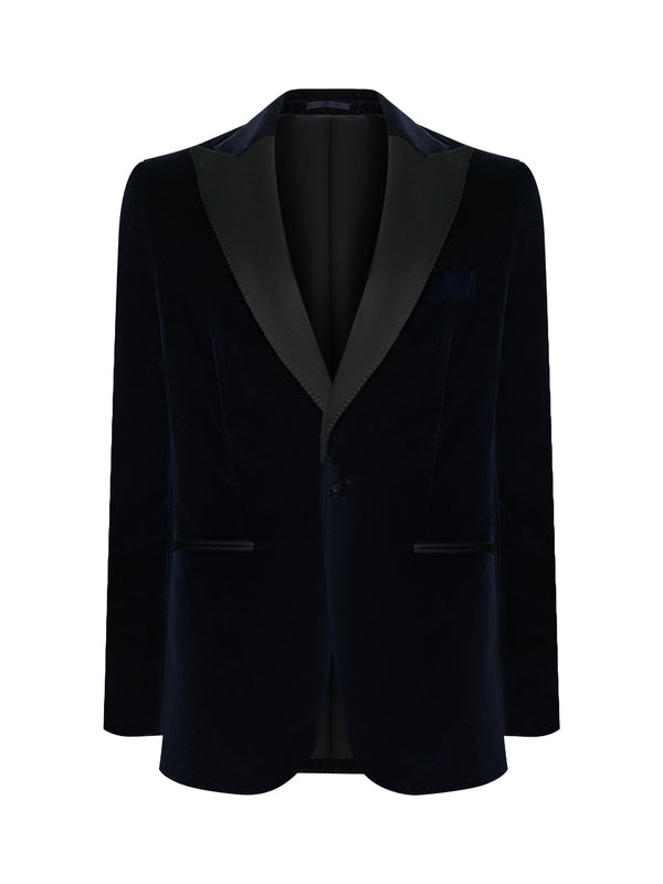 Midnight blue velvet tuxedo