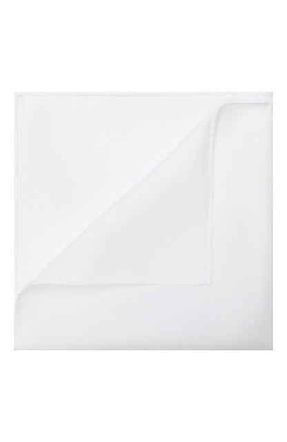 White silk twill pocket square by ATELIER 23, edges sewn by hand